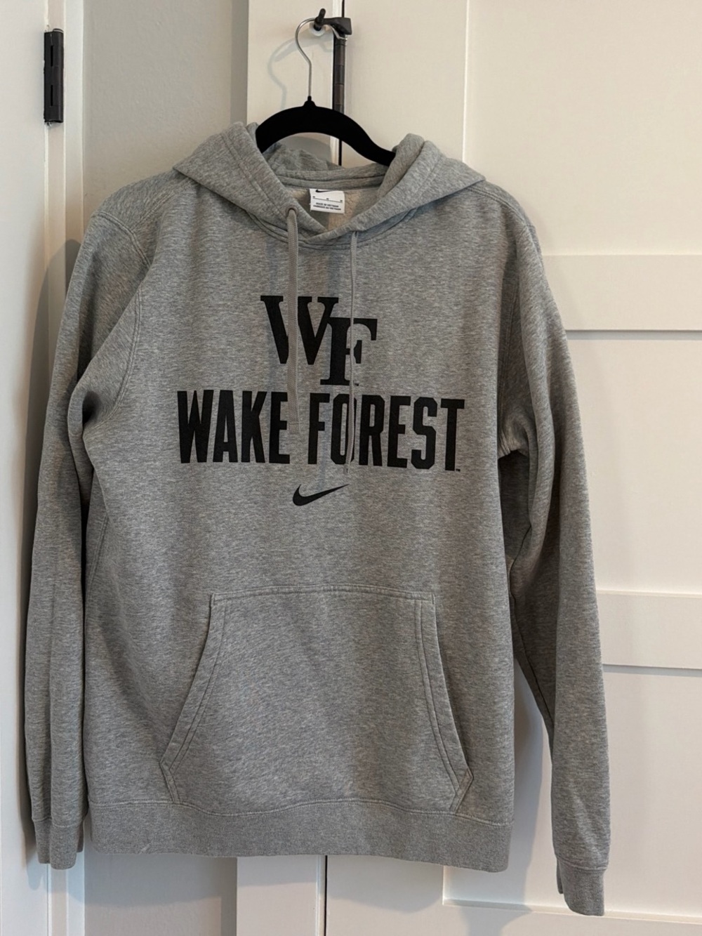Nike Grey Wake Forest Pullover Hoodie with Black Logo